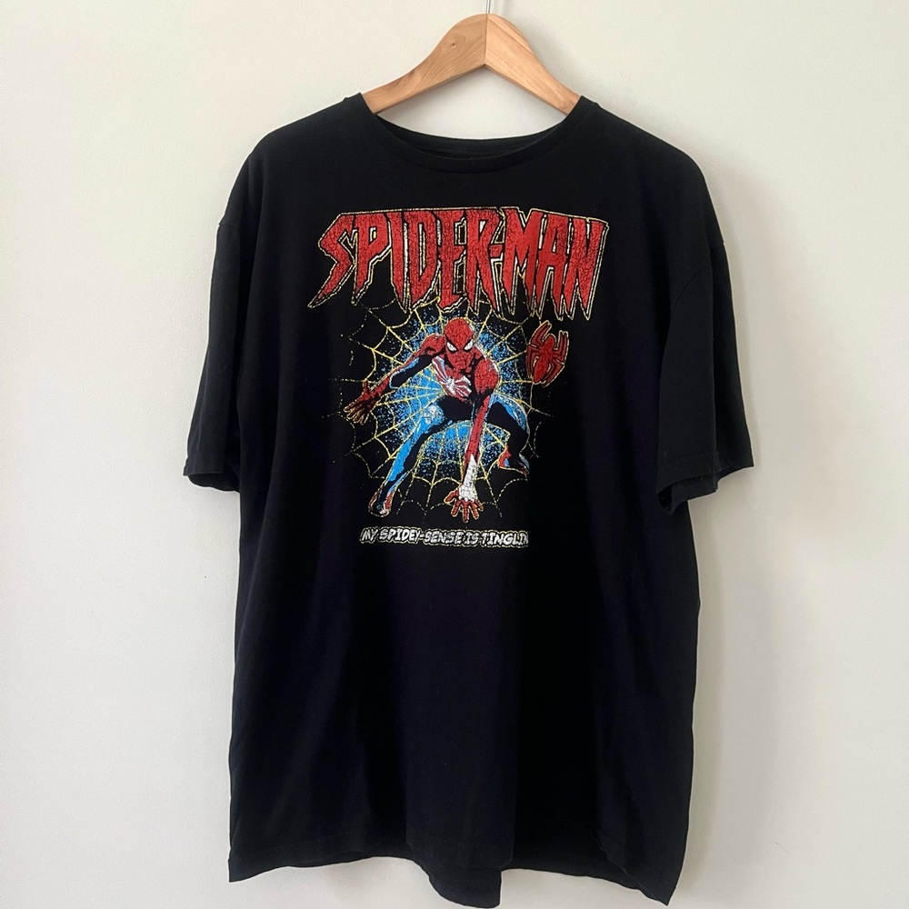 MARVEL Spider-Man Men's XL My Spidey-Sense Is Tingling! Black Graphic T-Shirt